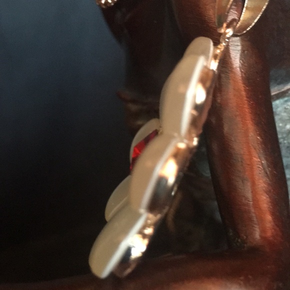 Opal Flower*Drop Crystal Necklace - Picture 11 of 13